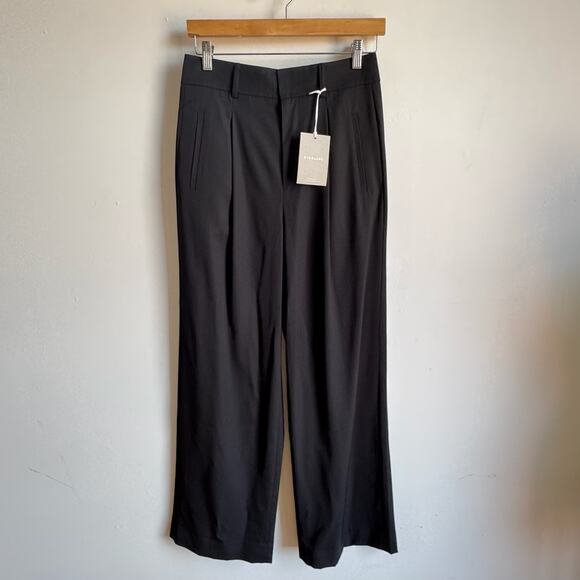 EVERLANE NWT The Italian Wool Way-High Drape Pleated Wide Leg Black Pants - Picture 1 of 9